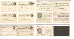 Usa - Stationery. 1896 - 7. 6 Diff Private Prints 1c Black Stationary Cards. Diff Comanies, Business Illustrations. Oppo - Andere & Zonder Classificatie