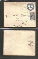 Usa - Stationery. 1896 (Oct 2) NYC - Swtzerland, Lucern (12 Oct) 1c Blue Colon Issue Stat Env + 4c Adtl + Cds. Fine Used - Andere & Zonder Classificatie