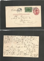 Usa - Stationery. C. 1913. NYC Times Squares - Germany, Pfaffikon. 1c Red Stat Card + 1c Green Balboa, Rolling Cds Cache - Sonstige & Ohne Zuordnung