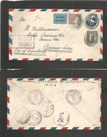 Usa Airmails. 1930 (20 June) Philadelphia - Argentina, Buenos Aires (27 June) Registered 5c Blue Air Stat Env + 2 Adtls  - Autres & Non Classés