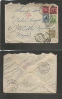 Usa-Canal Zone. 1931. Colombia - Canal Zone - Mexico, Puebla ( 6 Febr.). Via Panamerica. Multifkd Airmail Envelope Combi - Other & Unclassified