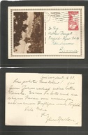 Venezuela. 1938 (23 Oct) Caracas - Germany, Rheinhausen 22 1/2c Red Illustrated Stat Card. Club Florida, Rolling Cachet. - Venezuela