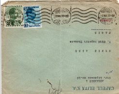 ROUMANIE AFFRANCHISSEMENT COMPOSE SUR LETTRE POUR LA FRANCE DU 2/5/1939 - Cartas & Documentos