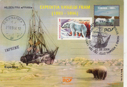 ARCTIC EXPEDITIONS, FRAM SHIP, POLAR BEAR, PC STATIONERY, ENTIER POSTAL, 2006, ROMANIA - Expediciones árticas