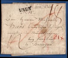 Austria, 1827 Letter From Vienna - Ms "von Wien" Und Einzeiler Wien -  To Breisgau, Baden, Germany - ...-1850 Voorfilatelie