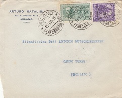 ITALIEN 1939 - 50 C + 1,25 L Espresso Auf Firmenbrief MILANO > CAMPO TURES - Express Mail