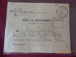 Lettre De  COTE D IVOIRE(colonie Francaise)BOUAKE  (service De Recouvrement) - Lettres & Documents