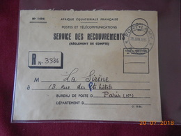 Lettre De  AFRIQUE EQUATORIALE FRANCAISE TCHAD(colonie Francaise)FORT LAMY (service De Recouvrement) - Lettres & Documents