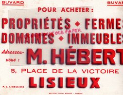 14 - LISIEUX- BUVARD M. HEBERT 5 PLACE DE LA VICTOIRE-POUR ACHETER PROPRIETES-FERMES-DOMAINES-MARCEL SCHMITT BELFORT - Other & Unclassified