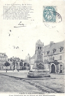 SOMME - 80 - CRECY EN PONTHIEU - Place Vue Générale Et  Croix Jean De Bohème  - - Crecy En Ponthieu