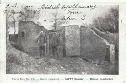 Delcampe - SOMME - 80 - CAPPY Près Albert - 500 Hab - Guerre 14 - Maison Bombardée - Albert