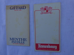 Lot De 2 Carnets De Bloc -incomplet- Kronenbourg Et Giffard Depuis 1885 .menthe Pastille  Lot 5 - Alcohols