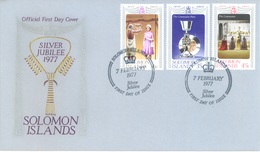 SOLOMON ISLANDS - FDC - 7.2.1977- SILVER JUBILEE ELIZABETH II - Yv 325-327 - Lot 17543 - Isole Salomone (...-1978)