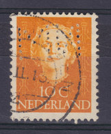 Netherlands Perfin Perforé Lochung 'NM' Nieuwe Matex Tankinstallatie VLAARDINGEN 10c. Juliana Stamp (2 Scans) - Variétés Et Curiosités