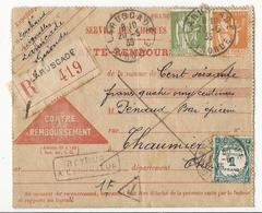 Carte Contre Remboursement - 1931 - Laruscade à Thaumiers - Taxée à 1 Fr, Refusée, Retour à L'envoyeur - 1859-1959 Covers & Documents