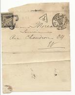 Document Partiel Paris - 1888 - Taxé Avec 30 Cts Noir + Oblitération Triangle épais - 1859-1959 Storia Postale