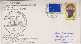 USA 1976 R/V Oregon Bering Sea Ca Master Cover (39610) - Polar Ships & Icebreakers