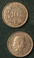 M_p> Svizzera 10 Rappen 1936 ALTA CONSERVAZIONE - Rame Nichel - 10 Centimes / Rappen