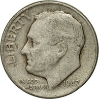 Monnaie, États-Unis, Roosevelt Dime, Dime, 1947, U.S. Mint, Denver, TB+ - 1946-...: Roosevelt