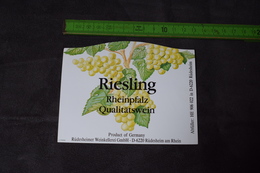 Allemagne Germany Deutschland Riesling Rheinpfalz Qualitätswein Rüdesheim - Riesling