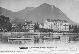 BECKENRIED → Touristen Mit Ruderboote Vor Dem Nidwaldner-Hof, Ca.1900 - Beckenried