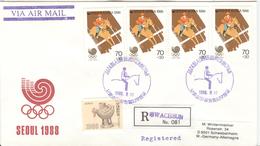 SOUTH KOREA Registered Olympic Cover With Violet Olympic Equestrian Cancel Swacheon Equestrian Park Dated 1988.9.30 - Verano 1988: Seúl