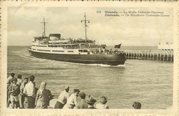 CP Avec Cachet OSTENDE- DOUVRE /  OOSTENDE - DOVER ( B) " La Malle Ostende - Douvres / Oostende - Dover De Maalboot " - Bureaux De Passage