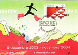 Carte-Maximum BELGIQUE N° Yvert 4024 (JO SINGAPOUR) Obl Sp Ill 1er Jour - 2001-2010