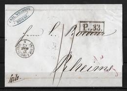 Russia-1862 Moscow Post Office 33 Railway Cover To France Postage Due Manus 11 - Lettres & Documents