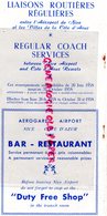 06- AEROPORT DE NICE ET VILLES COTES D' AZUR-DEPLIANT LIAISONS ROUTIERES REGULIERES-1958-AEROGARE AIRPORT- CANNES MENTON - Tourism Brochures