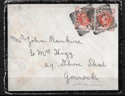 Great Britain-1897 QV 2 X 1/2d Orange On Darlington Mourning Cover To Gourock - Covers & Documents