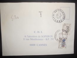 France Taxe Lettre De Courcite 1987 Pour Cannes - 1960-.... Cartas & Documentos