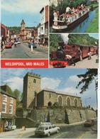 2 MODERN (GUESS 1970'S) POSTCARDS OF WELSHPOOL, CHURCH AND TRANSPORT - Montgomeryshire
