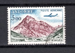 ANDORRE PA N° 6  OBLITERE  COTE 1.60€   PAYSAGE  AVION - Airmail