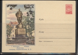 RUSSIA USSR Stamped Stationery Ganzsache 697 1958.05.20 LITHUANIA Vilnius Tcherniakhovsky Monument (now Dismounted) - 1950-59