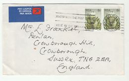 1981 South Africa INVEST WITH THE POST OFFICE Slogan COVER Flower Stamps Air Mail To GB Finance - Lettres & Documents