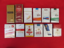 TOBACCO CIGARETTES CARDBOARD BOXES  EMPTY  LOT 12 PCS - Boites à Tabac Vides