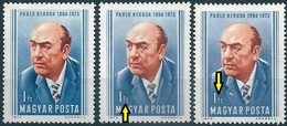 B1917 Hungary Nobel Prize Laureate Pablo Neruda MNH ERROR Shifted Colour - Varietà & Curiosità