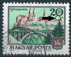 B1933 Hungary Geography City Used ERROR Stain ("Moon") - Varietà & Curiosità