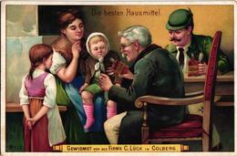 1Chromo Pub Pharmacie C Lück Colberg  Die Besten Hausmittel  Maladies Des Poumons  Litho C1900 Werbung FUR Frankreich - Pubblicitari