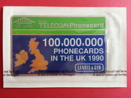 UK - L&G - 20u 100000000 Phonecards In The UK 1990 Landis Gyr  - MINT IN FOLDER Sealed NSB - BT Privé-uitgaven