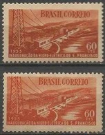 LSJP BRAZIL HYDROELECTRIC PAULO AFONSO 1955 MNH - VARIETY DIFFERENT COLORS - Neufs