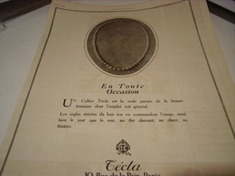 ANCIENNE PUBLICITE LES PERLES EN TOUTE OCCASION DE  TECLA 1923 - Autres & Non Classés