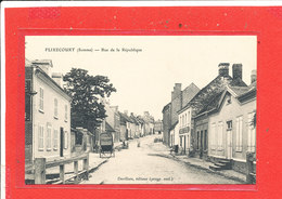 Delcampe - 80 FLIXECOURT Cpa Animée CRue De La République   Edit Devillers - Flixecourt