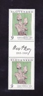 Paire YT 151 Sculpture Avec Surcharge Jozef Kostka 1912-1996 - Unused Stamps