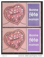 N° 3747A PERSONNALISE BONNE FETE MAMAN VARIETE UN BLEU FONCE ET UN VIOLET ** - Autres & Non Classés