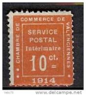 N° 1 VALENCIENNES SIGNE A. BRUN ET DARTEYRE * - Guerre (timbres De)