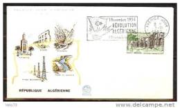 ALGERIE N° 368 OBLITERE MECANIQUE PJ DU 1/11/62 SUR ENVELOPPE ILLUSTREE - Autres & Non Classés