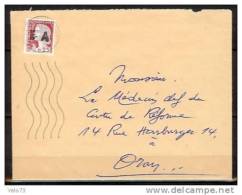 ALGERIE N° 355 SUR  LETTRE OBLITERE MECANIQUE RELIZANE DU 16/10/62 VARIETE SANS BARRES SUR REP. FRANC. - Other & Unclassified