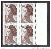 N° 2243a X 4 LIBERTE 3F SANS PHOSPHORE EN BLOC DE 4 ** - Unused Stamps